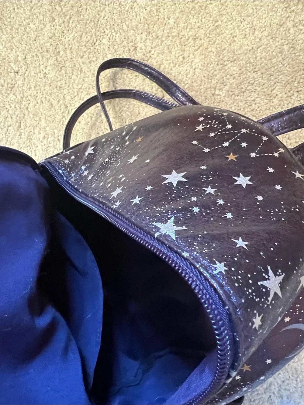 Star & Moon Mini Backpack in Purple